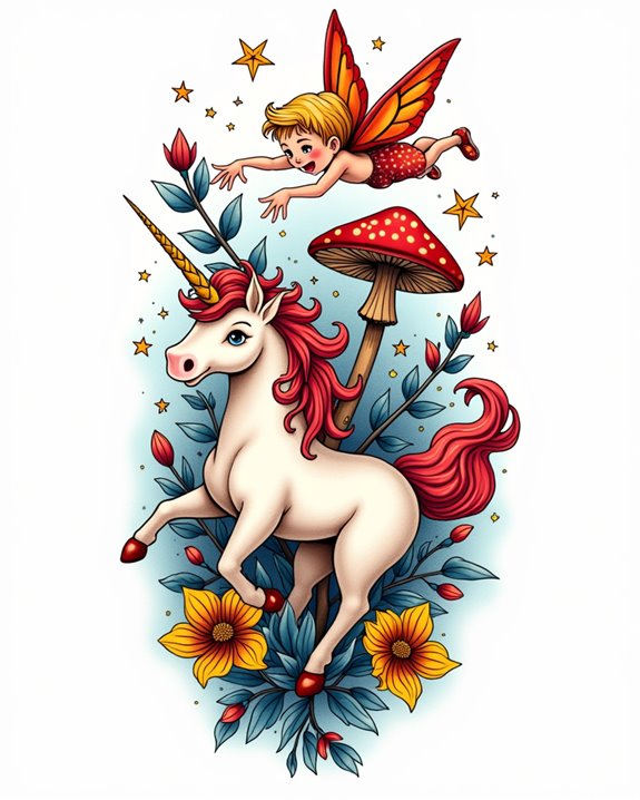 vivid primary cartoon tattoos