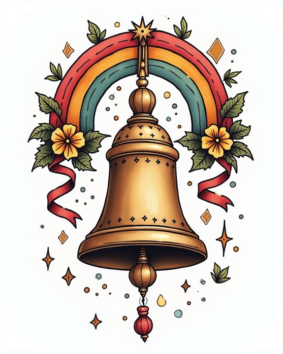 vivid rainbow bell symbol
