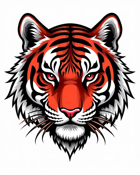 vivid red black striped
