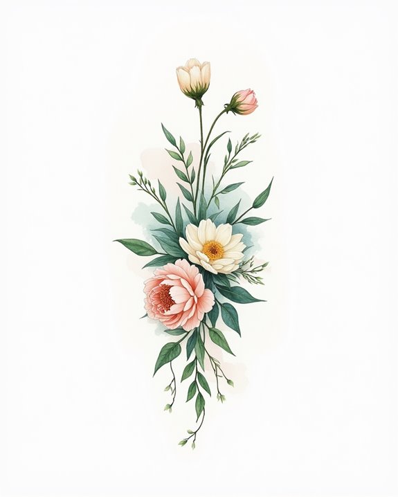 vivid watercolor nature tattoos