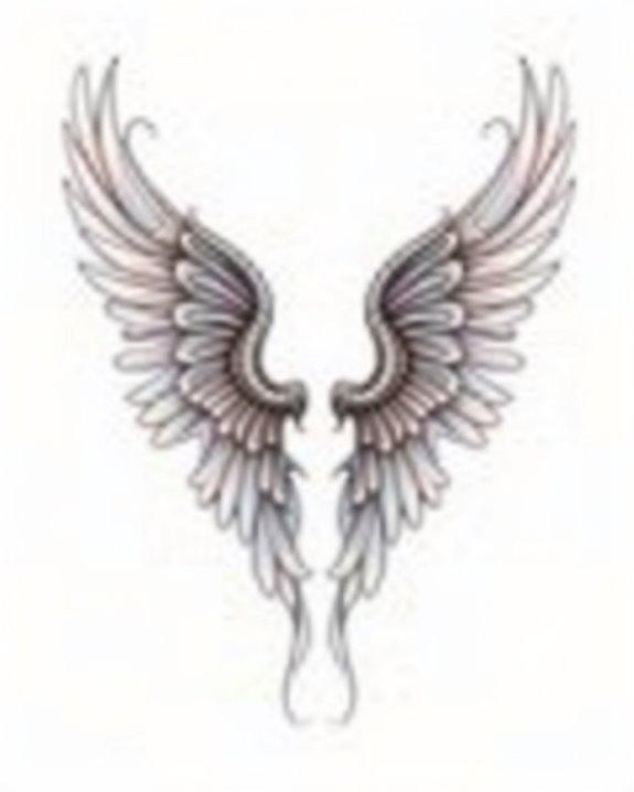watercolor angel wing tattoos