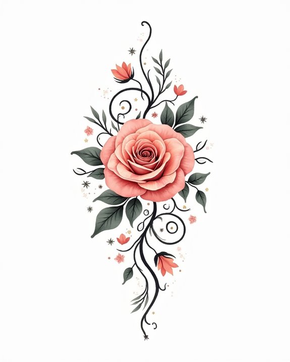 watercolor floral butterfly tattoo