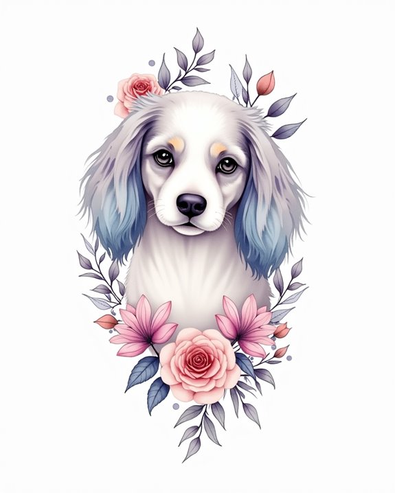 watercolor pet floral fusion