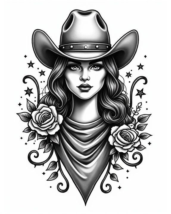 western cowboy pinup style