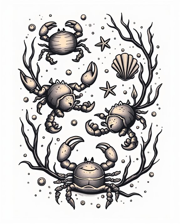 whimsical colorful ocean characters