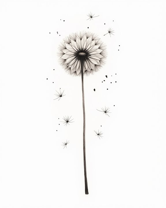 whimsical dandelion seed burst