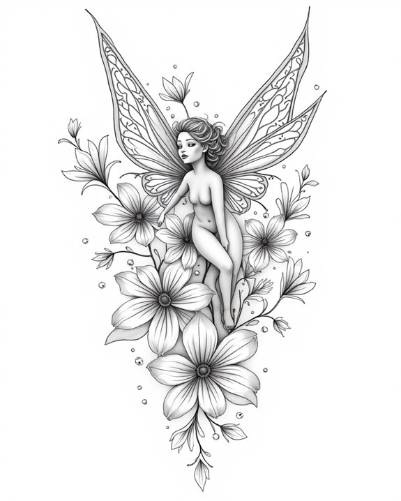 whimsical fairy among blossoms