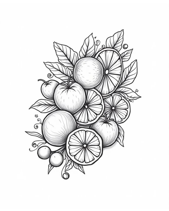 whimsical food line art