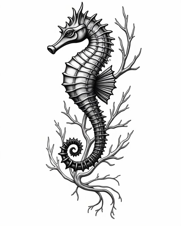 whimsical seahorse tattoo charm