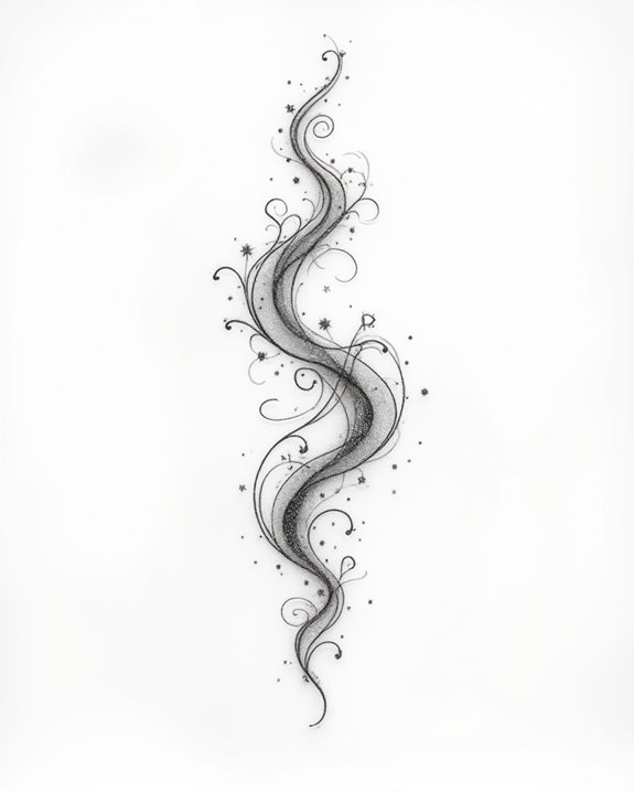whimsical shimmering galaxy trails