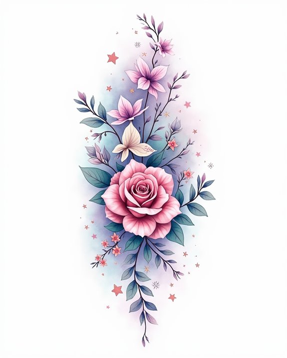 whimsical watercolor butterfly tattoos