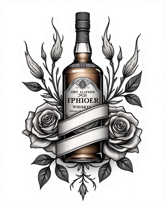 whiskey and rose tattoo
