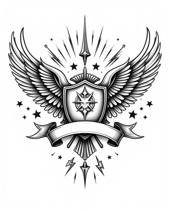 wings and symbol replicate heroism