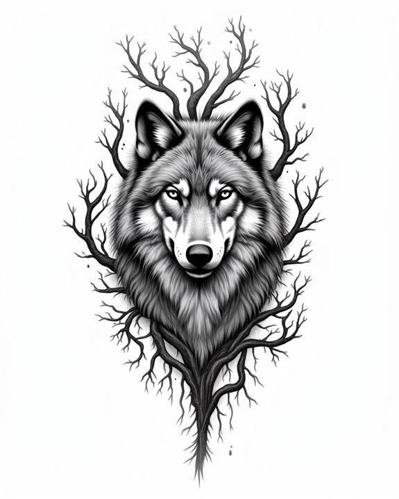 wolf and forest unity