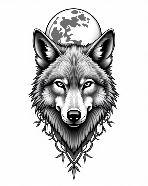 wolf howling under moonlight