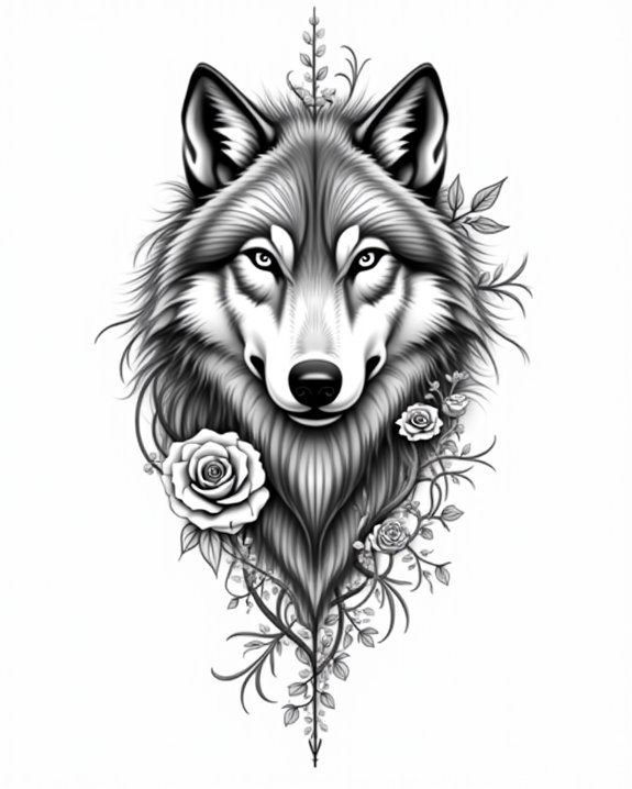 wolf merging with nature