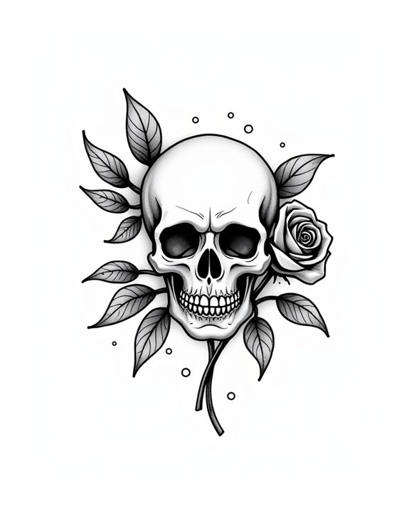 youthful skull with bloom